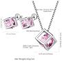 Birthstone Necklace/Earring 925 Sterling Silver Women Cross/3D Cube/Cresent Moon Birth Stone Jewelry Mens Birthday Gift Anniversary Present