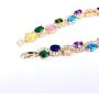 U7 Women Birthstone Crystal Bracelet 18K Gold Plated Round Cut Cubic Zirconia Tennis Bracelet, Fit 6-8 Inches