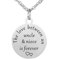 Kisseason The Love Between a Aunt and Niece is Forever Dog Tag Keychain Jewelry Pendant Necklace