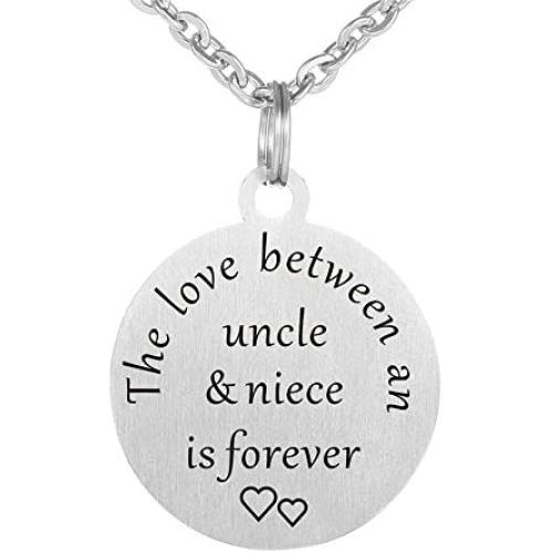 Kisseason The Love Between a Aunt and Niece is Forever Dog Tag Keychain Jewelry Pendant Necklace