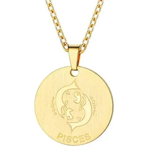 FaithHeart Customizable Astrology 12 Constellation Horoscope Necklace, Stainless Steel/18K Gold Plated Zodiac Star Sign Dog Tag/Coin Pendant Men Lucky Layered Charms for Women FaithHeart Customizable Astrology 12 Constellation Horoscope Necklace, Stainless Steel/18K Gold Plated Zodiac Star Sign Dog Tag/Coin Pendant Men Lucky Layered Charms for Women