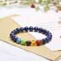 ZXSTYLE Diffuser Healing Bracelet 7 Chakra Real Stones Mala Meditation Bracelet Protection Energy Healing