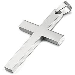 Ouslier 925 Sterling Silver Simple Unisex Mens Cross Pendant Jewelry