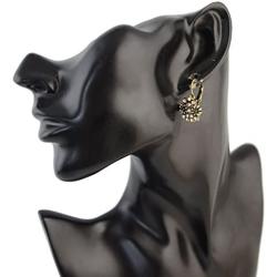 YAZILIND Women Boho Vintage Hoop Dangle Earrings Statement Flower Rhinestone Bronze Colorful Retro Ethnic Antique Charms Jewelry