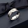 HSQYJ Mens 8mm Stainless Steel Ring Enamel Football Soccer Pattern Brushed Finish Cool Wedding Engagement Bands Fashion Jewelry