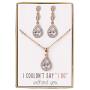 A+O Bridesmaid Earrings, Teardrop Cubic Zirconia Crystal Earrings in Silver, Gold, Rose Gold