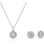 Platinum or Gold Plated Sterling Silver Halo Swarovski Zirconia Stud Earrings