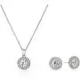 Platinum or Gold Plated Sterling Silver Halo Swarovski Zirconia Stud Earrings