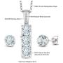 Gem Stone King 925 Sterling Silver Sky Blue Aquamarine and White Diamond Pendant Earrings Set For Women (2.04 Cttw with 18 inch Silver Chain)