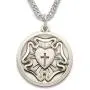 TrueFaithJewelry Sterling Silver Engraved Luthers Rose Lutheran Medal Pendant, 3/4 Inch