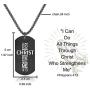 VI.SPORT Bible Verse Football Player Number 10 Necklace Dog Tag Pendant Religious Philippians 4:13 I Can Do All Things Jewelry