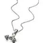 Mens Steel Hand Weight Lifting Barbell Dumbbell Pendant Necklace with 30 inches Ball Chain
