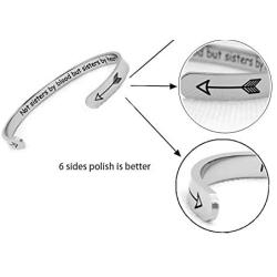 Inspiration Bracelet Stainless Steel Cuff Bracelet Engraved Mantra Cuff Bangle Personalized Friendship Jewelry for Women Girls Graduation Birthday Gifts