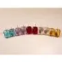 3 Pairs Square Transparent Glass Drop Earrings Set Multicolor Trendy Geometric Rhinestone Dangle Earrings Dainty Minimalist Statement Jewelry Set for Women Girls