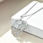 YFN Sterling Silver Infinity Love Heart Necklace Platinum Plated Round CZ Womans Jewelry 18'' Valentine Gifts for Her Girlfriends