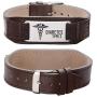 linnalove Medical Alert Bracelets for Men Classic Adjustable Leather Medical ID Bracelets with Free Customize Engraving