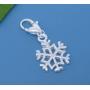 Clip on Snowflake Charm for European Jewelry w/Lobster Clasp