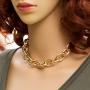 Chunky Chain Necklace - Thick Chain Necklace Choker Trendy Necklaces Cable Link Chain Choker Necklaces for Women Chunky Necklace Punk Metal Fashion Necklace for Girls Cuban Link Chain Choker (Gold)