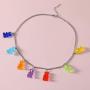 Sclorey Igirl Necklace Indie Aesthetic Necklace Y2k Goth Jewelry Alt Choker Gummy Bear Necklace Egirl Chain Pin Necklace Lock Necklace for Girl Women