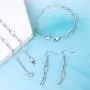 GEMOSA Paperclip Chain Necklace for Women PVD Gold Plating Stainless Steel Diamond 5A+ Cubic Zirconia CZ Thin Link Adjustable Choker and Bracelet Earrings Set Handmade Jewelry Girls Gift GEMOSA Paperclip Chain Necklace for Women PVD Gold Plating Stainless Steel Diamond 5A+ Cubic Zirconia CZ Thin Link Adjustable Choker and Bracelet Earrings Set Handmade Jewelry Girls Gift