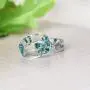 VEINTI+1 Creative Handmade Sky Blue Babysbreath Dried Flowers Women/Mens Trendy Rings