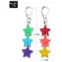 Cute Resin Heart-shaped Dangle Drop Earring Funny Cartoonn Rainbow Color stars Drop Earrings Acrylic Interlocking Heart Tassel Earrings for Women Girls Jewelry Gift