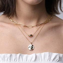CLASSYZINT Gold Coin Necklace for Women Chain Layered Pendant Necklaces Trendy Necklace Jewelry …