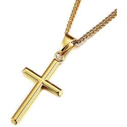 FZTN Jewelry Mens Womens 3mm Curb Chain Cuban Link Chain 18K Gold Plated Stainless Steel Necklace,Fashion Jewelry,Wear Alone or with Pendant,18-26 Inch