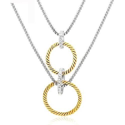 UNY Luxury Cable Wire Design Linked Chain Necklace Women Fashion Jewelry Drop Heart Shape Unique Present