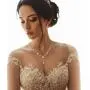 EVER FAITH CZ Crystal Cream Simulated Pearl Floral Vine Filigree Necklace Earrings Set EVER FAITH CZ Crystal Cream Simulated Pearl Floral Vine Filigree Necklace Earrings Set