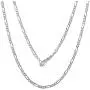 Authentic Solid Sterling Silver Figaro Link .925 Rhodium Necklace Chains 2MM - 8.5MM, 16'' - 30'', Silver Chain for Men & Women, Made In Italy, Next Level Jewelry