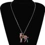 DOWAY Great Dane Necklace for Women Girls Charm Enamel Pet Dog Pendant Alloy Chain Fashion Jewelry Gift