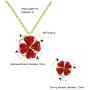 DORAFO Four-Hearts Clover Necklace Fodable and Rotating Simulated Diamond Gold Necklace for Women Girls | Fortune Necklace for Her