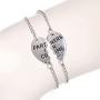 JiangYan-US Best Friends Bracelets Partners in Crime BFF 2 Split Heart Link Bracelet Gift Jewelry