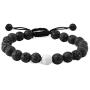 EnjoIt Distance Bracelet Black Matte Agate & White Howlite Energy Stone Beads Bracelet Set Couple Bracelet