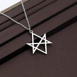 CENWA Unicursal Hexagram Symbol Necklace Stainless Steel Jewelry Unicursal Hexagram Necklace