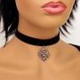 Baphomet Goat Head Satanic Inverted Pentacle Black Velvet Choker Adjustable