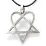 Trilogy Jewelry Pewter Heartagram HIM Pentagram and Heart Pendant on Leather Necklace