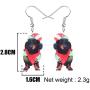 NEWEI Acrylic Christmas Dachshund Dog Earrings For Women Kids Drop Dangle Unique Animal Pet Charm Jewelry Accessories