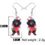 NEWEI Acrylic Christmas Dachshund Dog Earrings For Women Kids Drop Dangle Unique Animal Pet Charm Jewelry Accessories