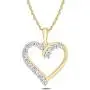 Cali Trove Yellow Gold Plated Sterling Silver Round White Diamond Accent Heart Pendant Necklace