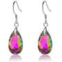 Teardrop Swarovski Crystal Drop Dangle Earrings for Women 925 Sterling Silver Hook Hypoallergenic Earring