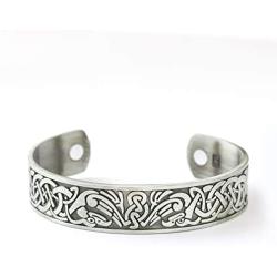 HAQUIL Viking Jewelry Metal Alloy Viking Magnetic Cuff Bracelet for Men and Women