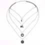 Kercisbeauty Halloween Boho Multi layer Silver Long Necklace for Women and Teen Girls with Moon Elephant Rune Pendant Choker Party Jewelry