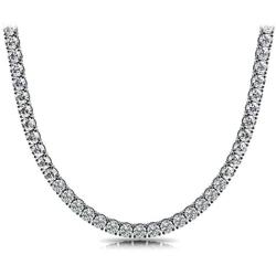 Unisex Sterling Silver 4mm Cubic Zirconia Tennis Necklace Available in 16''-36'' …
