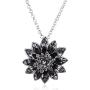 Black Dahlia Necklace,Crystal Jewelry Flower Pendant for Women Gift Custume Accessory