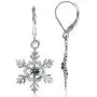 Silvershake Petite Genuine London Blue Topaz 925 Sterling Silver Snowflake Leverback Dangle Earrings-Petite Stone Silvershake Petite Genuine London Blue Topaz 925 Sterling Silver Snowflake Leverback Dangle Earrings-Petite Stone