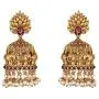 Tarinika Vainavi Antique Gold-Plated Indian Jhumka Earrings - Red Tarinika Vainavi Antique Gold-Plated Indian Jhumka Earrings - Red