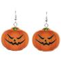 TULIP LY Silver Plated Cute Halloween Orange Pumpkin Drop Earrings Emoji Smiling Face Charm Dangle Earring Autumn Thanksgiving Jewelry