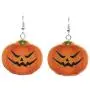 TULIP LY Silver Plated Cute Halloween Orange Pumpkin Drop Earrings Emoji Smiling Face Charm Dangle Earring Autumn Thanksgiving Jewelry
